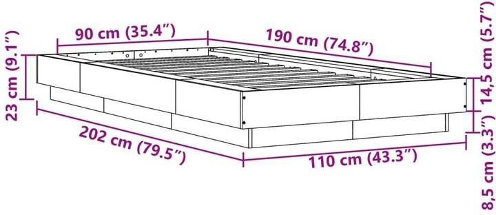 Produktbild vidaXL Bettgestell (90 x 190 cm)