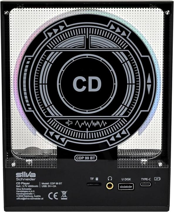 Image du produit Silva Schneider Lecteur CD portable avec Bluetooth 5.3, conversion MP3, batterie 4000 mAh et antichoc