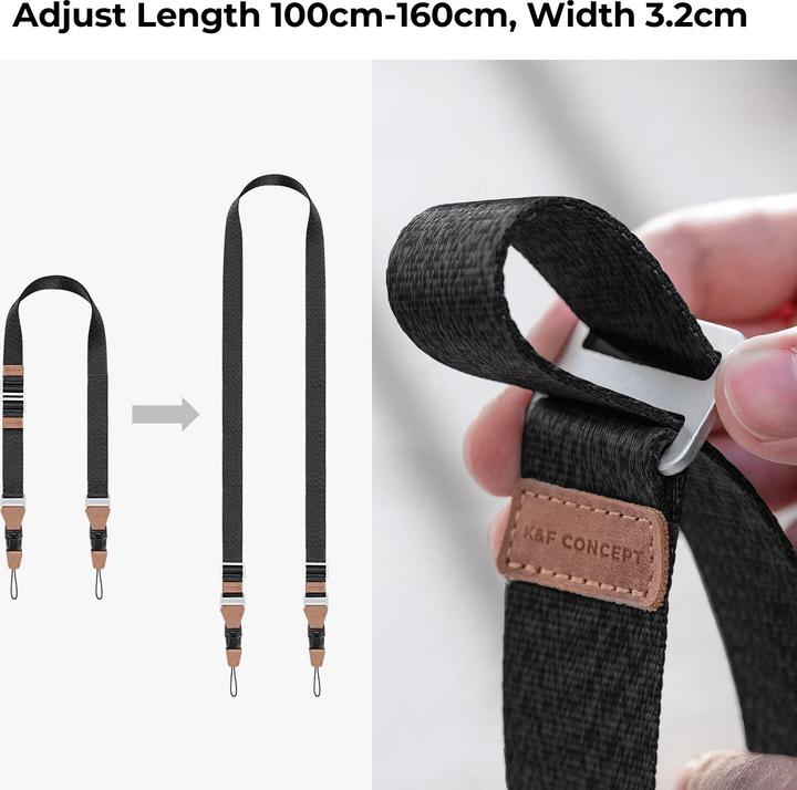 Immagine prodotto K&F Concept Larghezza 32 mmCinturino da collo Urban Wander 01 (nero) (Tracolla)