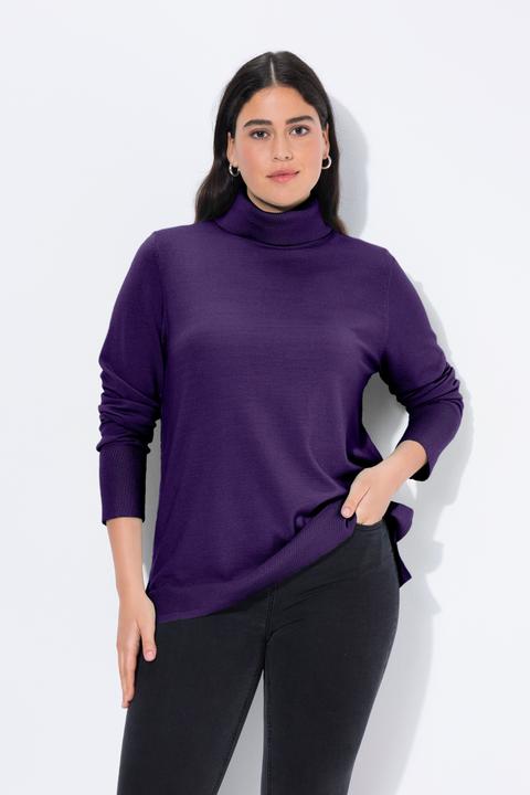 Produktbild Ulla Popken Rollkragenpullover, breite Rippbündchen, Langarm (50, 52)