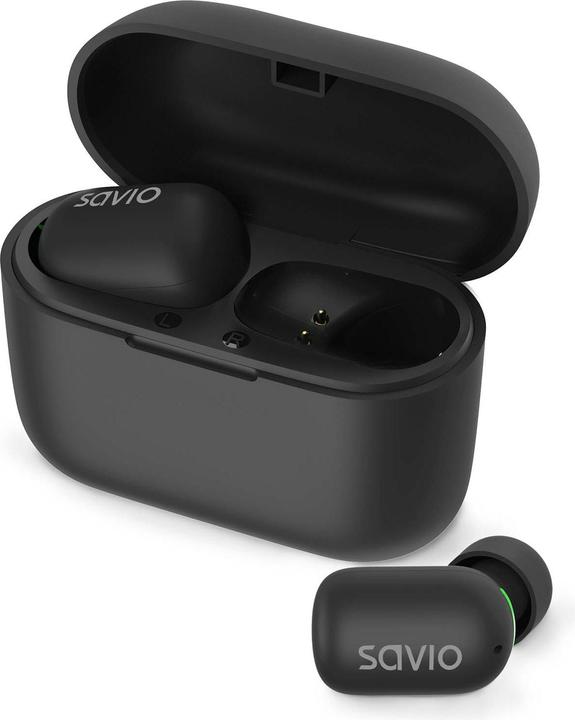 Produktbild Savio TWS-09 IPX5 Kopfhörer & Headset Kabellos im Ohr Musik Bluetooth Schwarz (8 h, Kabellos)