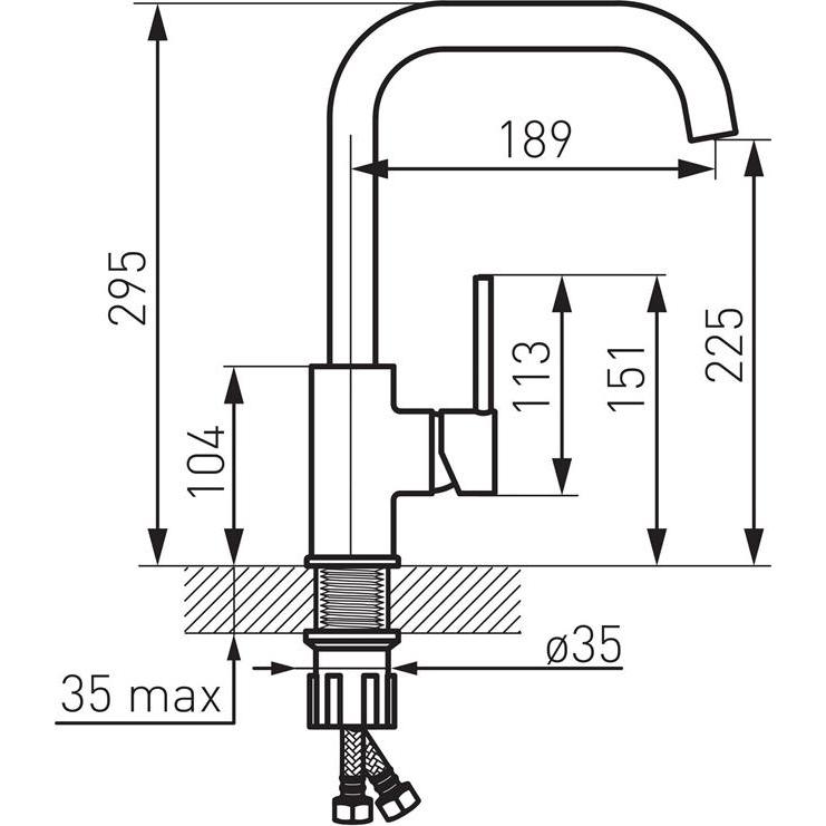 Thumbnail - Domoletti, Küchenarmatur, Kitchen Mixer Spot Dom-Bds42b.Black