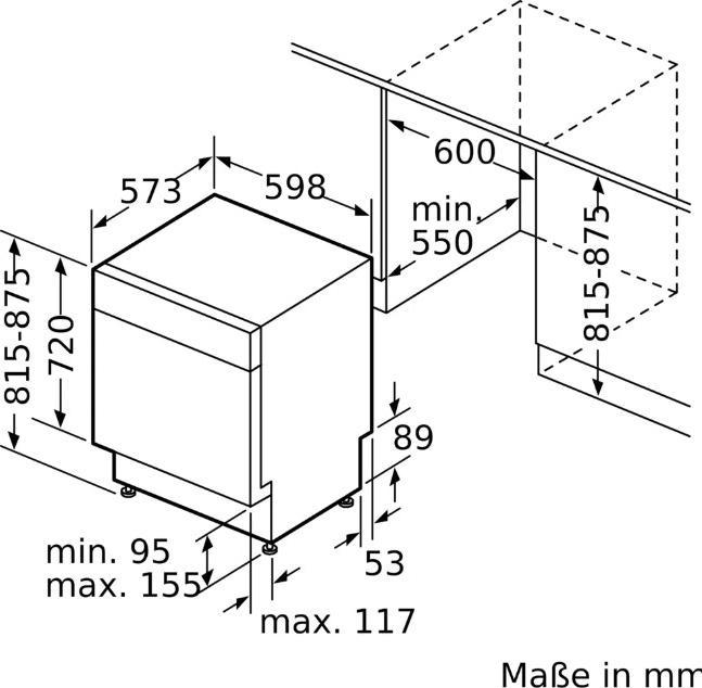 Produktbild Siemens iQ300, Unterbau-Geschirrspüler, 60 cm, Gebürsteter Stahl, SN43ES22AE