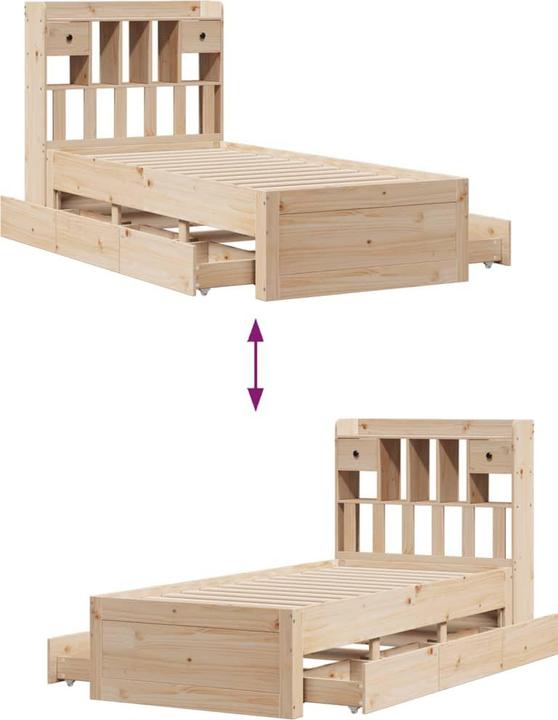 Produktbild vidaXL Bett mit Regal (140 x 200 cm)