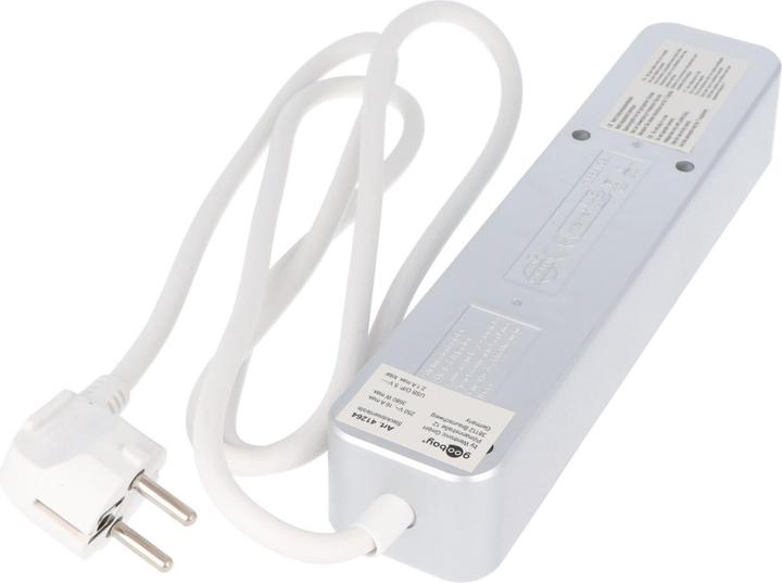 Immagine prodotto Goobay Presa di corrente a 3 pieghe con interruttore e 2 porte USB, z (2 x, CEE 7/7, 1.50 m)