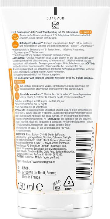 Image du produit Neutrogena Gommage lavant anti-boutons (Exfoliant nettoyant, 150 ml)
