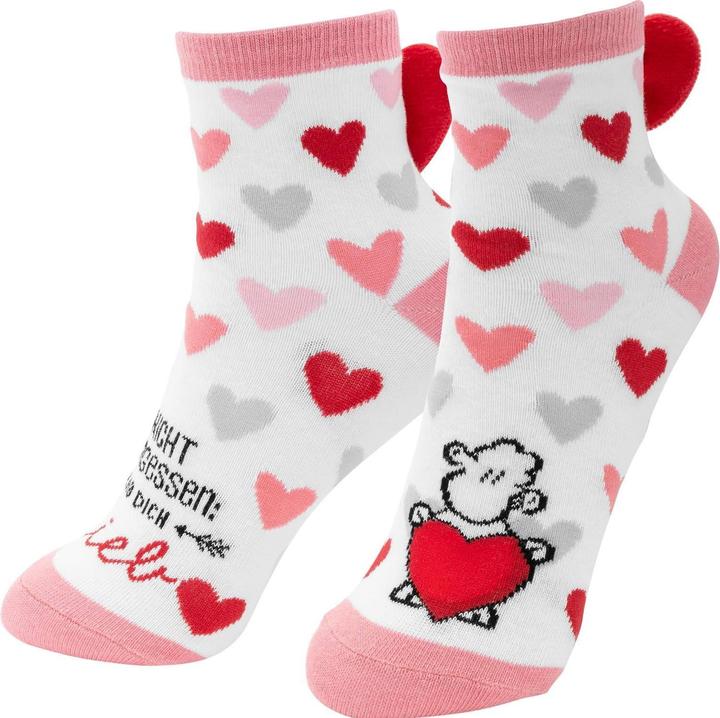 Actual product image Sheepworld Socks with heart motif "LIEB" (Single pack, 36 - 40)
