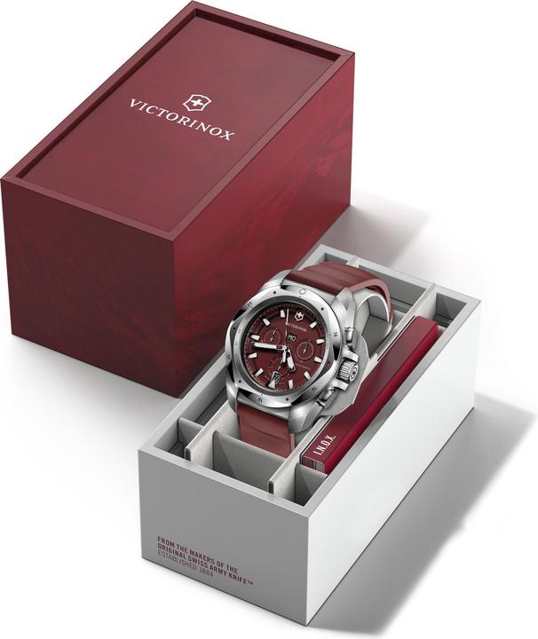 Immagine prodotto Victorinox I.N.O.X. Chrono 43, SIR, quadrante ROSSO, cinturino in gomma ROSSO (Cronografo, Orologio sub, 43 mm)