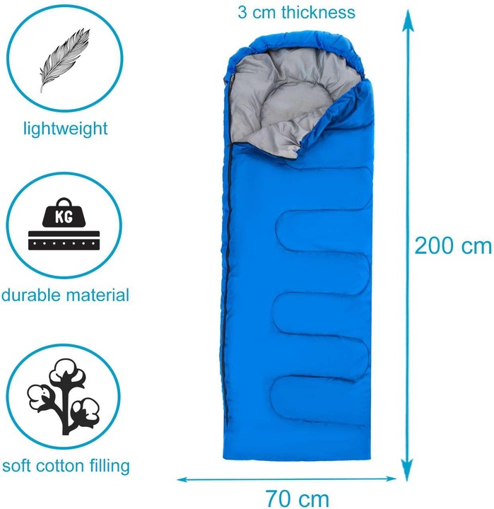 Produktbild Intirilife Schlafsack geeignet für 15 - 20 Grad (200 cm)