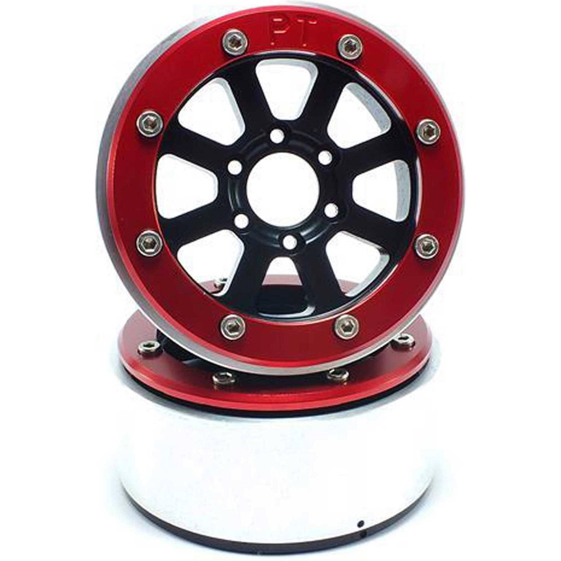 Absima Beadlock Wheels HAMMER schwarz/rot 1.9 (2) ohne Radnabe