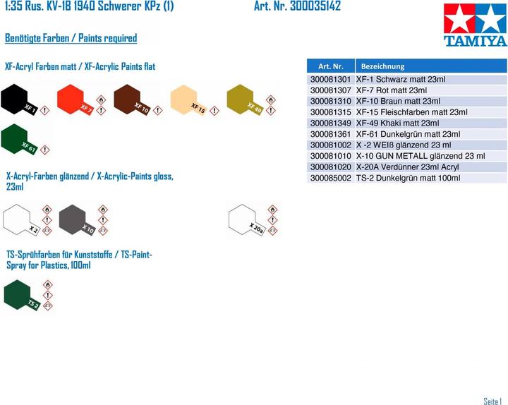 Actual product image Tamiya KV-1B 1940