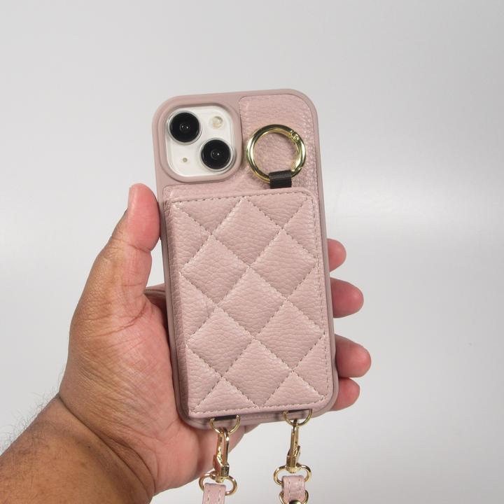 Actual product image PhoneLook Hülle Gepolstertes Leder mit Spiegel und Kartenfach grosse abnehmbare Riemen (Apple iPhone 15)