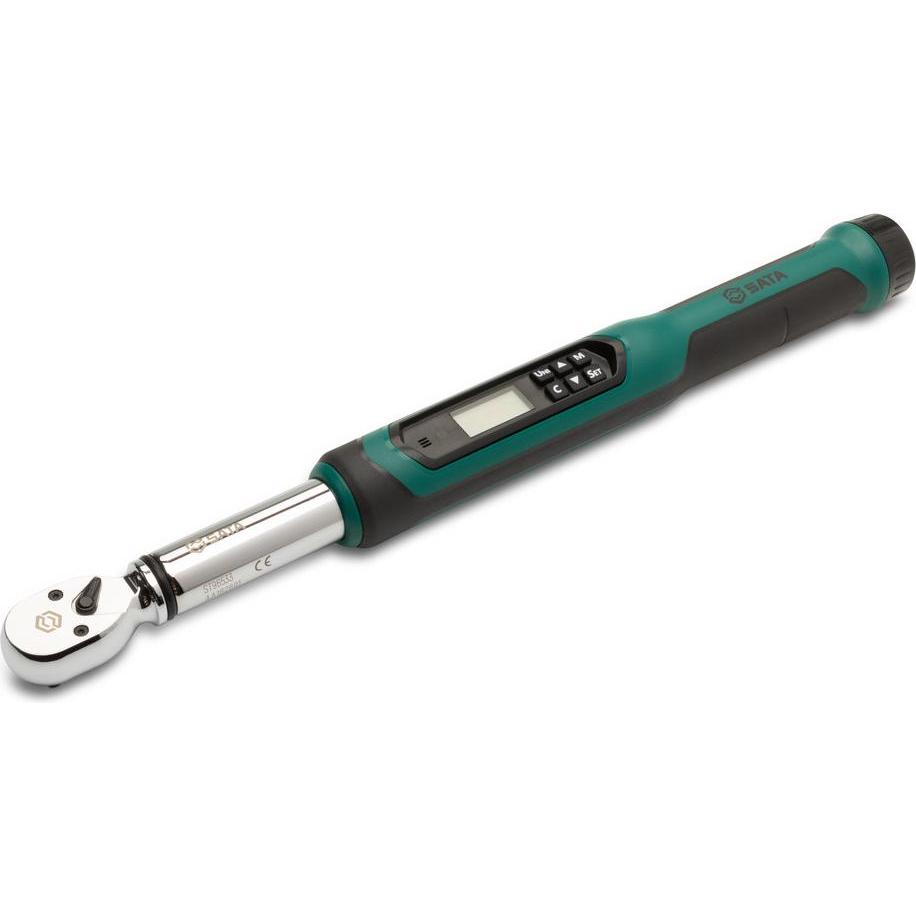 SATA, Drehmomentschlüssel, 3/8" Elektronischer Drehmomentschlüssel, mit Winkelfunktion 13,5Nm - 135Nm (3/8", 13.50 Nm, 1...