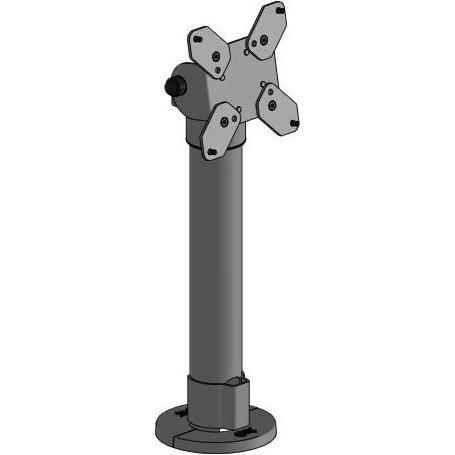 Ergonomic Solutions Old VESA 75/100 Pole Mount (Tisch, 11.80"), Monitor Halterung, Schwarz