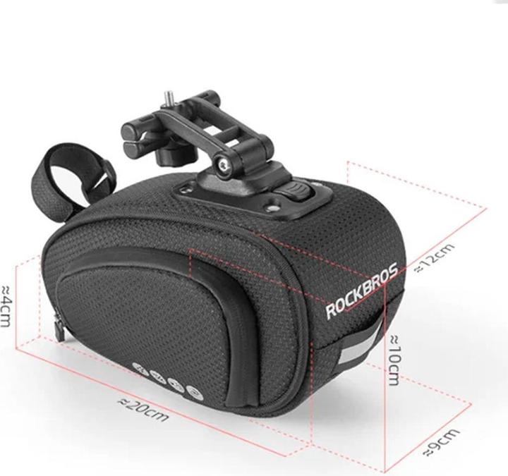Actual product image Rockbros C40 bicycle bag under the saddle - black (1.20 l, Frame bag)
