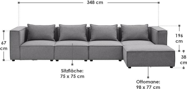 Actual product image Juskys Domas modular sofa (Corner sofa)