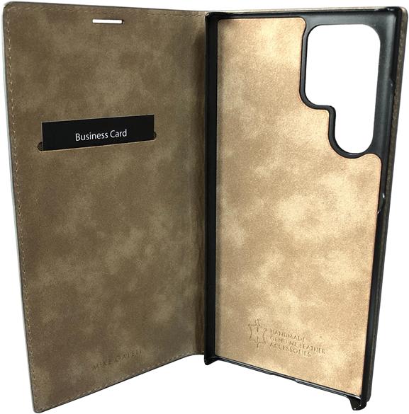 Produktbild Mike Galeli Book-Cover Echtleder Marc light grey (Samsung Galaxy S22 Ultra)