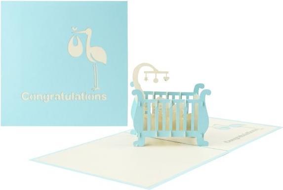 MU Classic 3D Pop-Up Baby greeting card - Boy (1 pcs.)