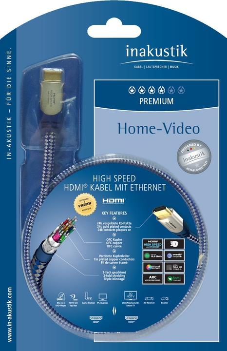 Produktbild Inakustik HDMI (Typ A) — HDMI (Typ A) (5 m, HDMI, 2.0b)
