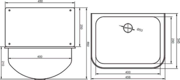 Image du produit Mateu Lavabo en acier inoxydable (340 mm, 456 mm)