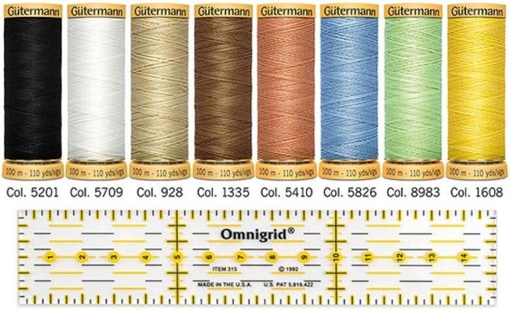 Actual product image Gütermann Gtermann sewing thread set, 8 bobbins + universal ruler (100 m)