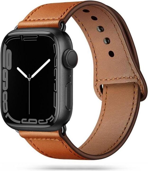 Produktbild Tech Apple 4/5/6/7/8/SE Smart Watch Lederarmband, Braun, 38/40/41 mm (38 mm, 40 mm, 41 mm, Naturleder)