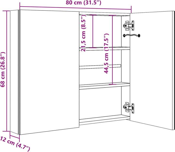 Produktbild vidaXL Yair (80 x 12.5 x 68 cm)