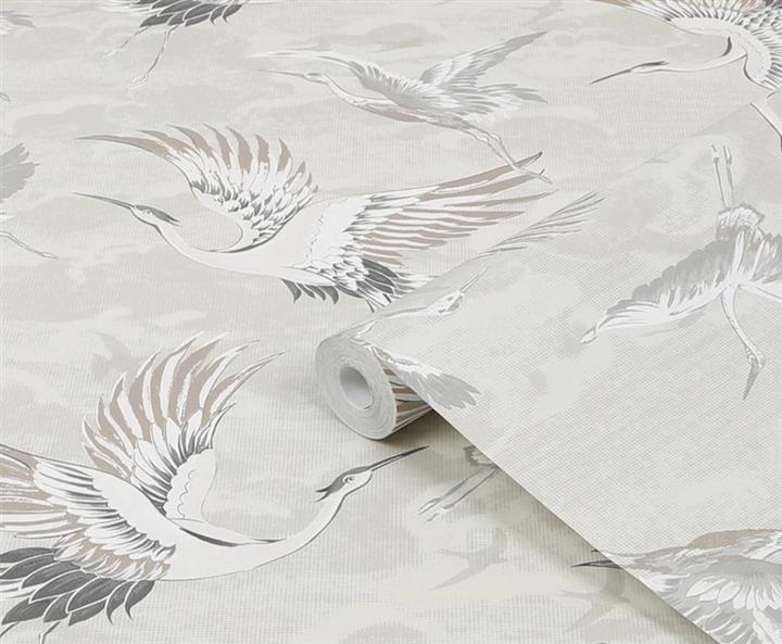 Productafbeelding AS Creation Vinyl Behang Vlies Base 121805 Kranes Neutral (53 x 1005 cm)