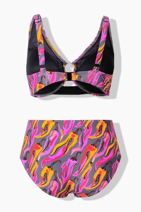 Immagine prodotto Ulla Popken Bikini con peperoncini, coppe morbide, anello e materiale riciclato (42)