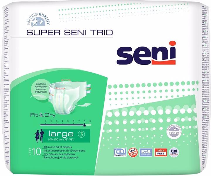 Produktbild Seni Trio Windelhosen L atmungsaktiv Hüftumfang 100-150cm 8 Tropfen (10 x, Large)