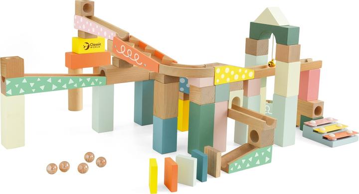 Produktbild Classic World Murmelbahn-Bauset aus Holz, 62-teilig.