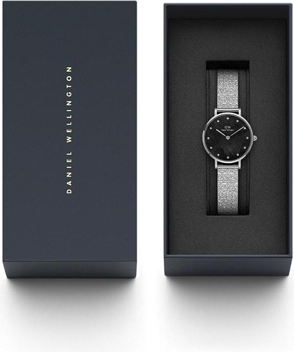 Produktbild Daniel Wellington Classic Petite Lumine Pressed Piano Silver Black (Analoguhr, 28 mm)