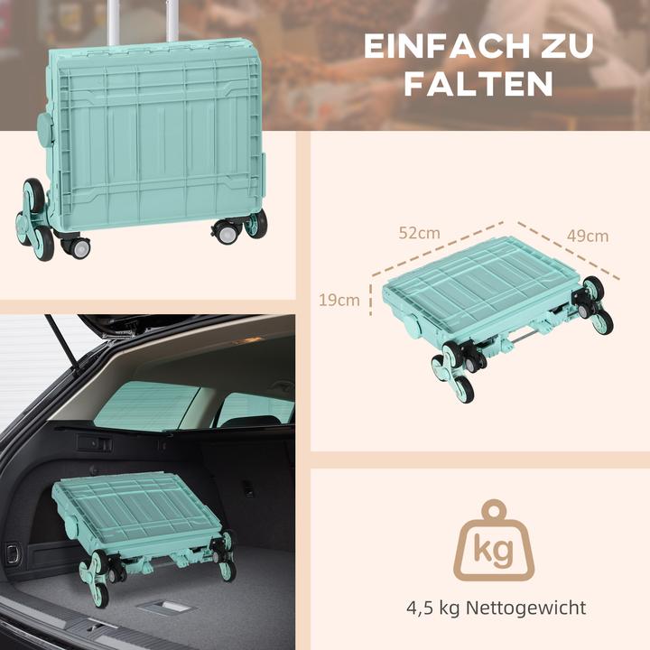 Image du produit Homcom Einkaufswagen Kunststoff, Aluminiumlegierung Grün