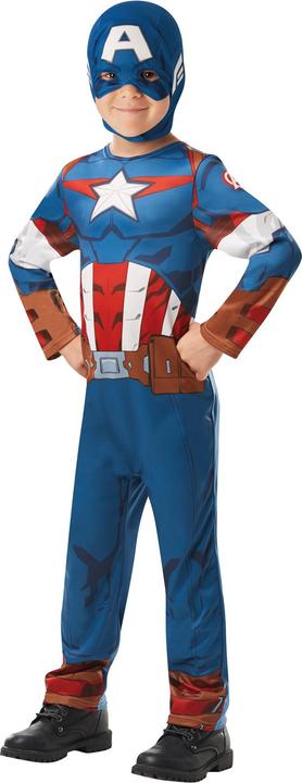 Immagine prodotto Rubies Costume da Capitan America 116cm 5-6 anni con maschera in tessuto (M)