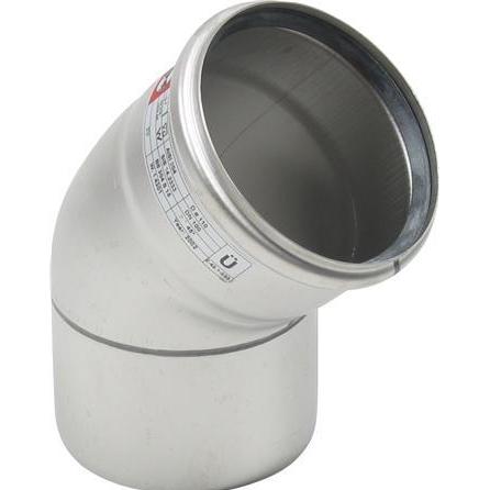 Blücher, Accessori per installazione sanitaria, bøjn.45.0gr.110mm - w.O-ring RF AISI 304.Alm RF stål