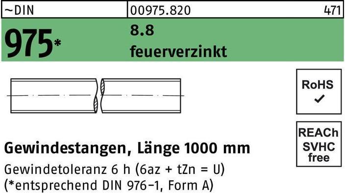 Image du produit Tige filetée DIN 975 M 24 x 1000mm 8.8 galvanisée à chaud