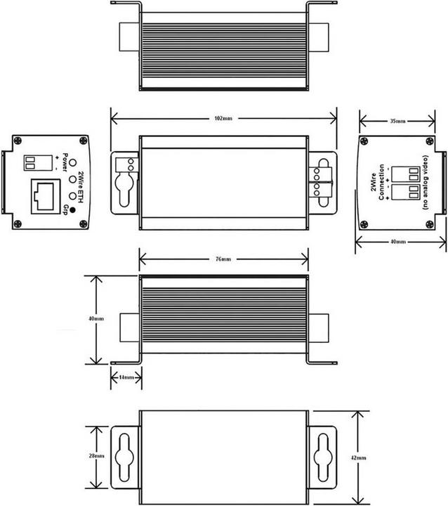 Produktbild Renkforce 2 Port Netzwerkverlängerung über 2-Draht (2er Set) (Netzwerk Zubehör)