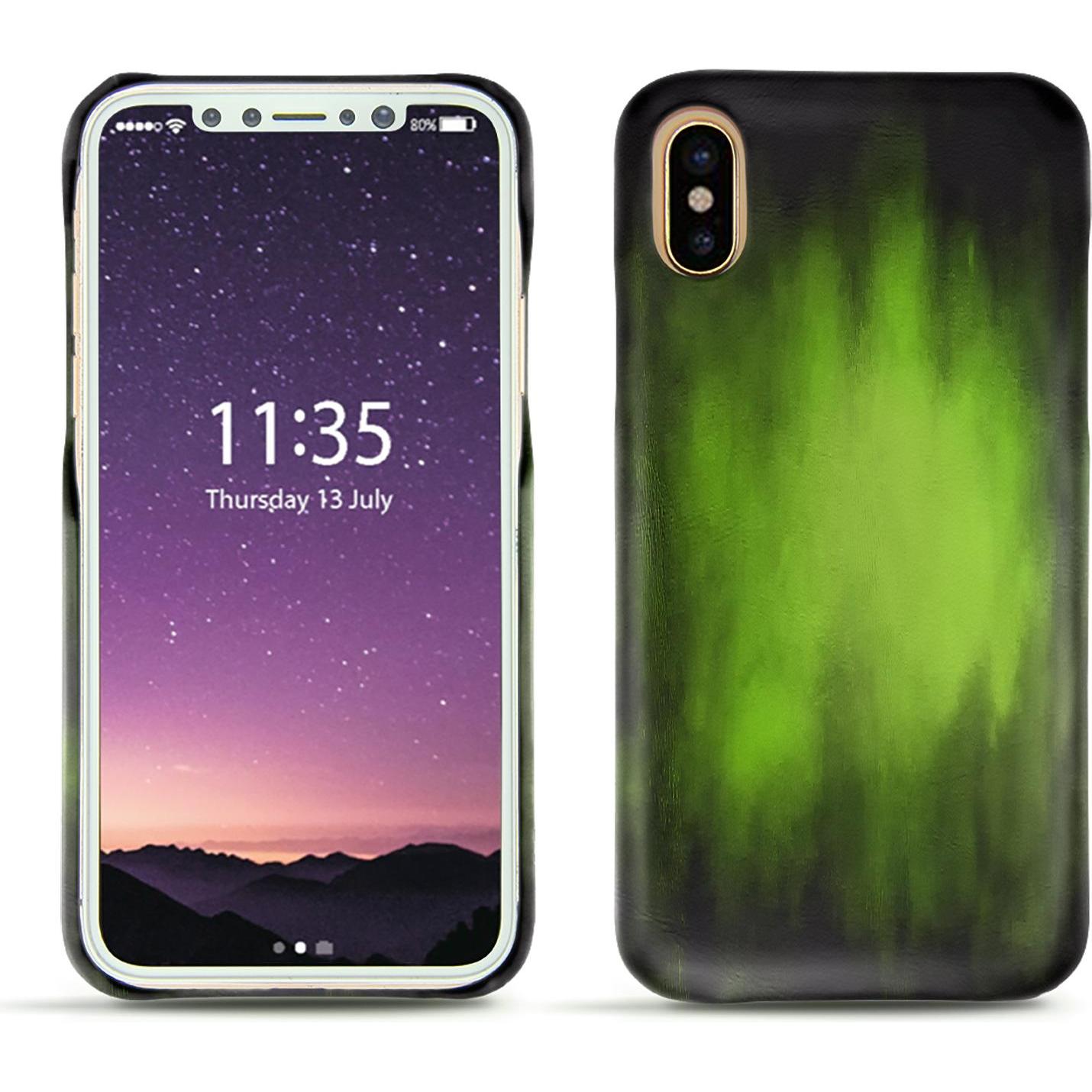 Thumbnail - Noreve Lederschutzhülle (Apple iPhone X), Smartphone Hülle, Grün