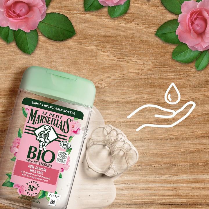 Actual product image Le Petit Marseillais BIO Shower Gel Rosehip Blossom (250 ml)