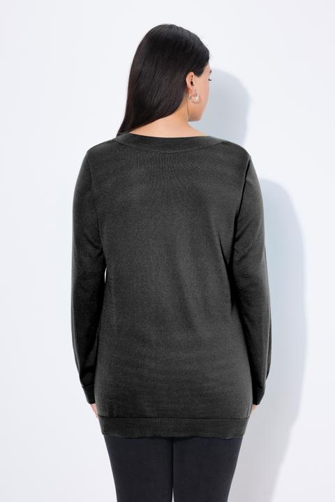 Produktbild Ulla Popken Pullover, V-Ausschnitt, Langarm, weicher Feinstrick (42, 44)