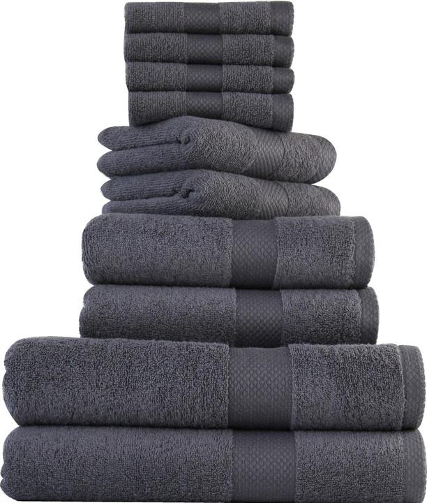Angela Bruderer Towels 10-piece set terry cloth uni (70 x 140 cm, 30 x 30 cm, 30 x 50 cm)