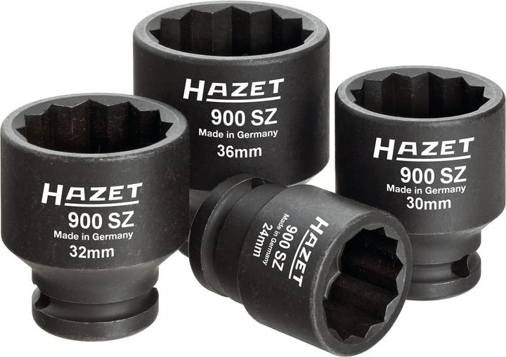 Produktbild HAZET Antriebs-, Gelenk-, Achswellen Satz 900SZ/4 ∙ Vierkant12,5 mm (1/2 Zoll) ∙ Aussen Doppel-Sechs… (24 mm, 30 mm, 32 mm, 36 mm)