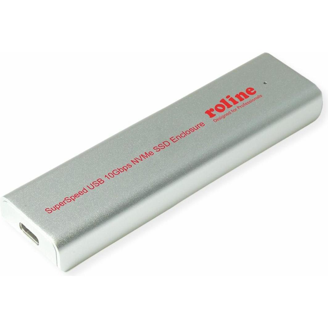 Roline Custodia esterna USB3.2G2 di tipo C per SSD M.2 NVME (M.2 2280, M.2 2260, M.2 2242), Case per hard disk, Argento