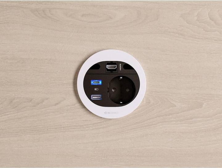Produktbild IB Connect DIVUS Steckdoseneinheit schwarz 1x Typ 13 1x USB-C 60W 1x HDMI