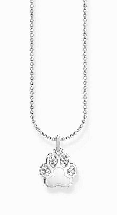 Produktbild Thomas Sabo Kette mit Pfoten-Anhänger und weissen Steinen Silber (925er Silber, 38 - 45 cm)