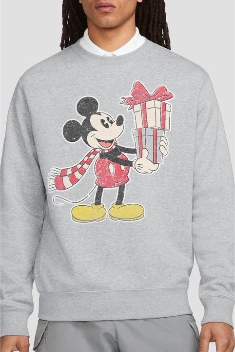Actual product image Disney Unisex Adult Mickey Mouse Present Christmas Sweatshirt (M)
