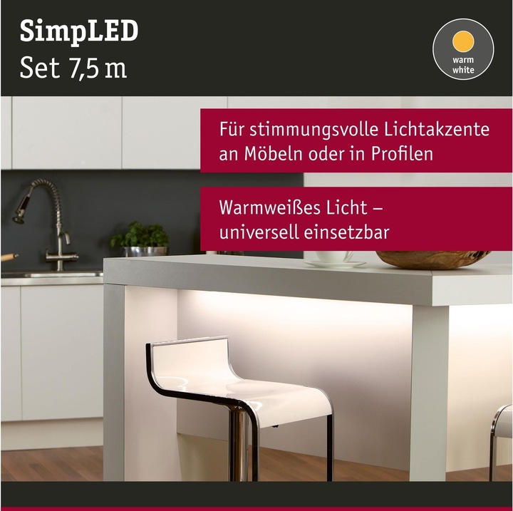 Produktbild Paulmann SimpLED Stripe Set (Warmweiss, 750 cm, Indoor)
