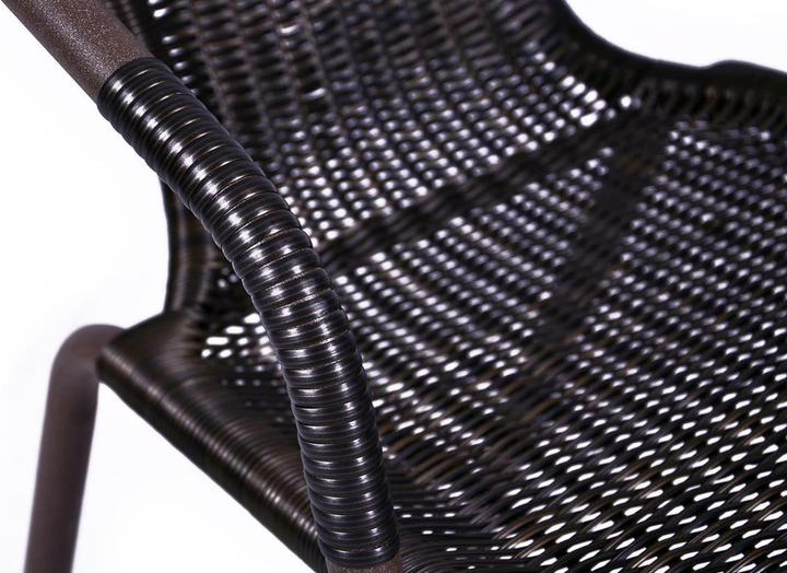 Actual product image VCM Bistrostuhl Stahlgestell Rattan Gartenstuhl Stapelstuhl Balkonstuhl Terrasse