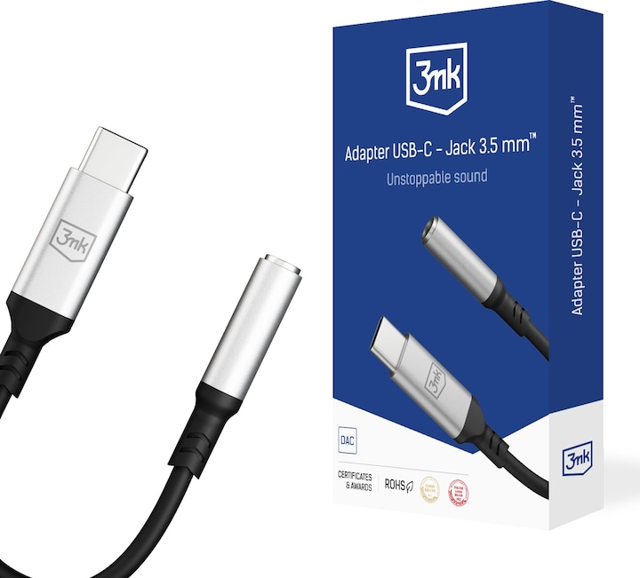 Actual product image 3MK USB C - 3.5mm jack (USB 3.2 Gen 1)