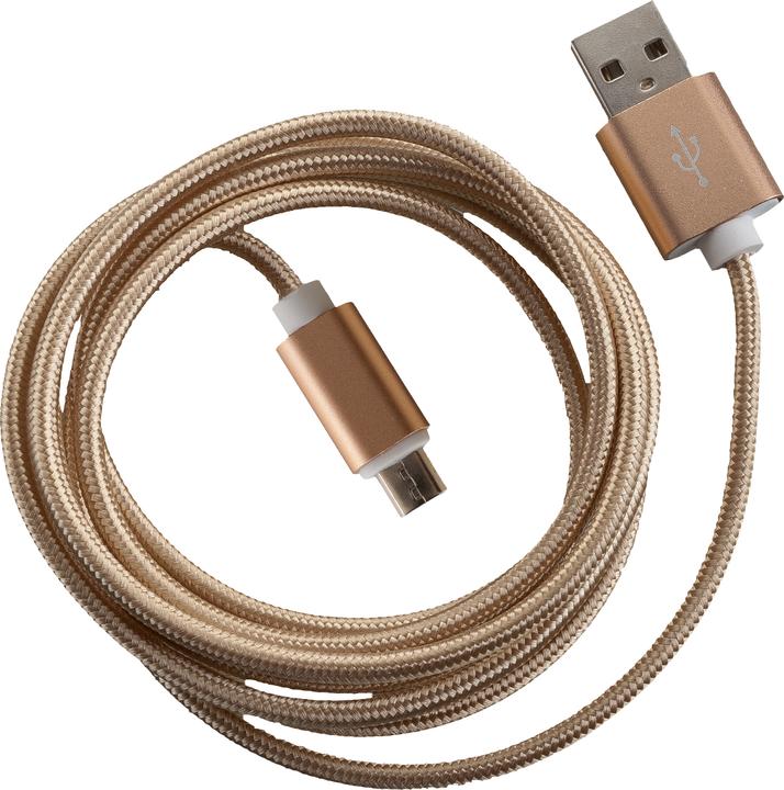 Peter Jäckel FASHION 1.5m USB Data Cable Gold for Micro-USB with sync and charge function (1.50 m)